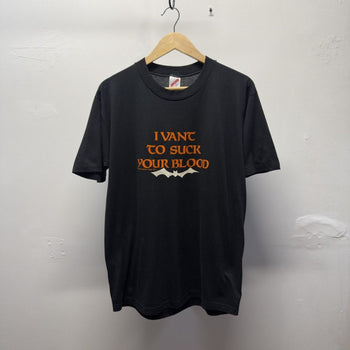 Vintage 1980s I Vant To Suck Your Blood Tee Faded