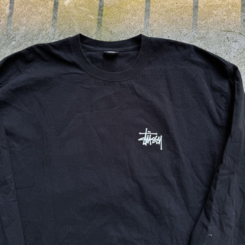 STUSSY BASIC LOGO LONGSLEEVE TEE BLACK