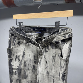 2000s Y2K Women's Blue Asphalt Washed Filthy Flare Jeans Grunge