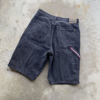 2000S POLO RALPH LAUREN BLACK FADED DENIM CARPENTER SHORTS JORTS