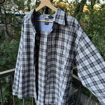 1990s Gap Faded Plaid Flannel Shirt