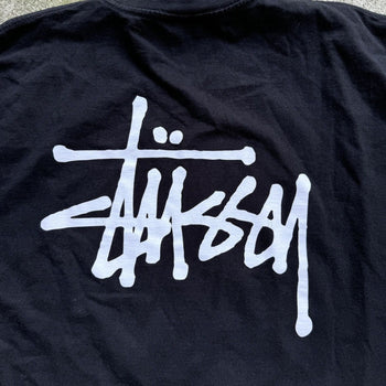 STUSSY BASIC LOGO LONGSLEEVE TEE BLACK