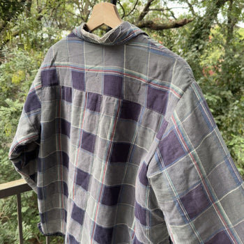 1990s Lee Thrashed Plaid Flannel Shirt Jacket