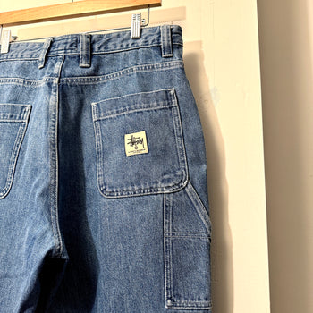 STUSSY DENIM DOUBLE KNEE WORK PANTS