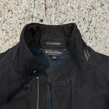 BROOKS BROTHERS BLACK HEAVY SUEDE JACKET