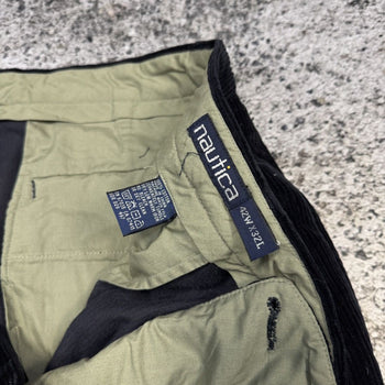 1990s Nautica Wide Leg Black Corduroy Pants