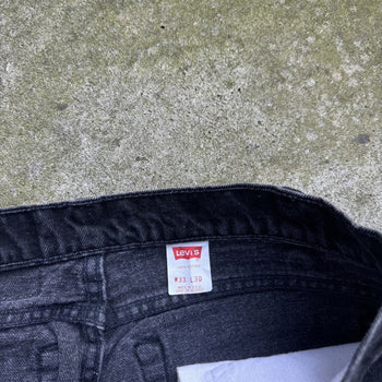 1990s LEVI'S 505 MADE IN USA BLACK FADED DENIM JEANS