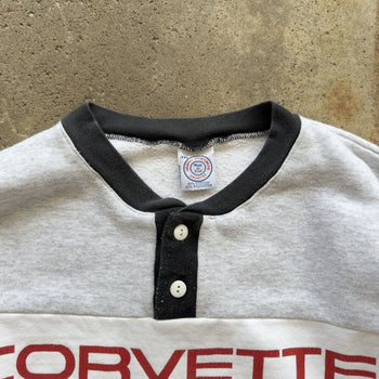 1990S CORVETTE RACING LOGO HENLEY CREWNECK SWEATSHIRT