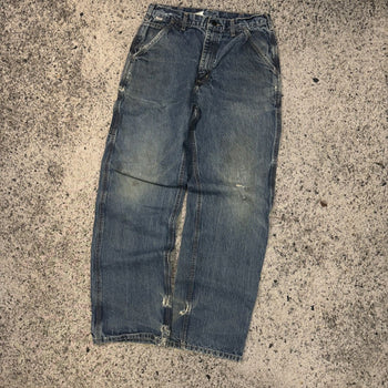 2000S THRASHED FADED CARHARTT DENIM WORKWEAR JEANS