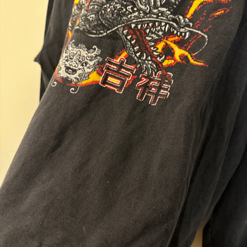 2000s Y2K FADED DRAGON FLAME LONGSLEEVE TEE