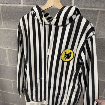 2014 Kill Cat Flog Gnaw Striped Hoodie Black White