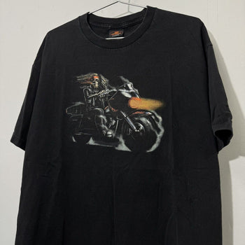 2000s SKELETON BIKER GHOST RIDER MOTORCYCLE TEE