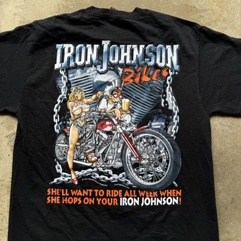 2000S BIG JOHNSON IRON JOHNSON BIKES PARODY TEE