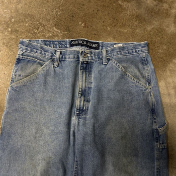 2000s THRASHED NAUTICA FADED BAGGY DENIM SKATER CARPENTER JEANS