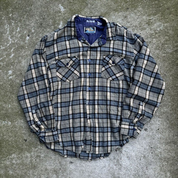 1990s Faded Plaid Flannel Shirt
