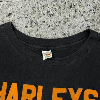 1970s HARLEY'S GET MORE HEAD FLOCK PRINT TEE