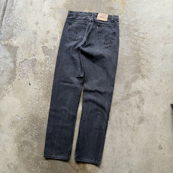 1990s LEVI'S 505 ORANGE TAB FADED BLACK STRAIGHT DENIM JEANS