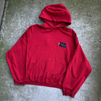 BALENCIAGA OVERSIZED RED GAFFER LOGO HOODIE