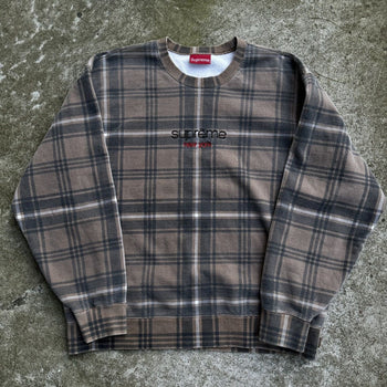 SUPREME SS21 BROWN PLAID CREWNECK