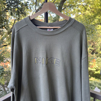 1990s Nike Thrashed Faded Green Logo Sweatshirt