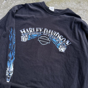 2000S HARLEY DAVIDSON DICE FLAMES CLOWN LONGSLEEVE