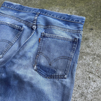 1970s LEVI’S BIG E 646 ORANGE TAB REWORKED DENIM BOOTCUT FLARE JEANS