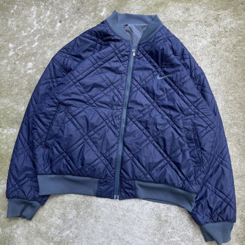 1990s NIKE REVERSIBLE BIG LOGO BLUE BOMBER JACKET XL