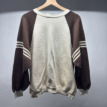 1970s 1980s Russell Athletic Thrashed Striped Raglan Sweatshirt