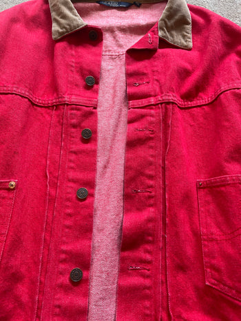 1980s POLO RALPH LAUREN RED DENIM TYPE 2 TRUCKER JACKET