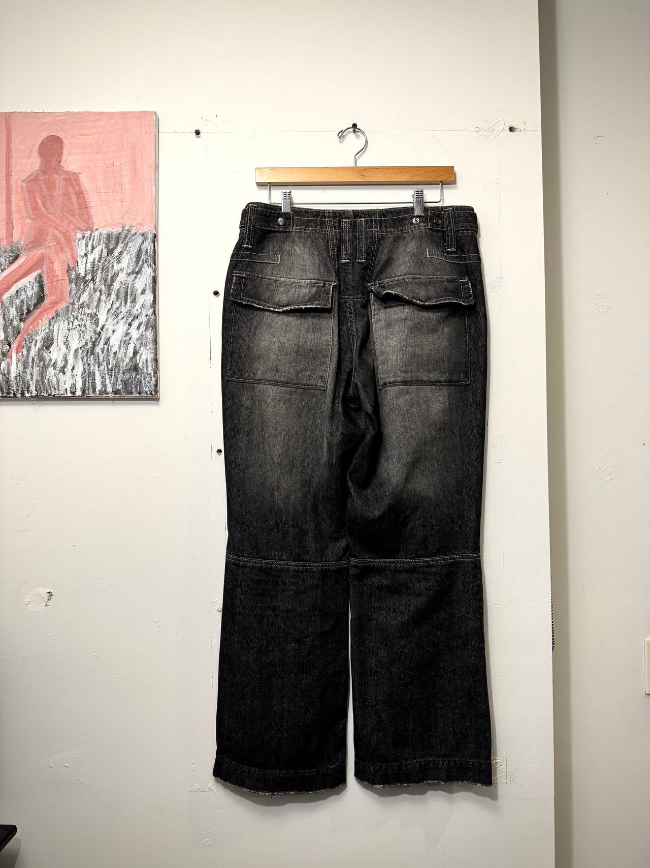 2000S Y2K GAP FW06 FADED BLACK BAGGY DENIM JEANS