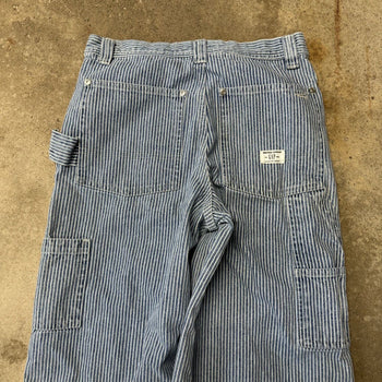 2000s GAP CONTRACTOR PINSTRIPE BAGGY WIDE LEG DENIM JEANS