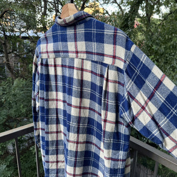 1990s Faded Plaid Flannel Shirt