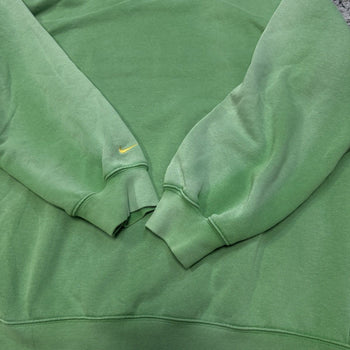 Sudadera con capucha Nike Soccer verde descolorido de gran tamaño de la década de 2000