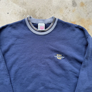 1990s WILSON ATHELTICS FADED BLUE LOGO CREWNECK