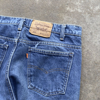 1990s LEVI'S 517 ORANGE TAB MADE IN USA BOOT CUT FADED DENIM JEANS