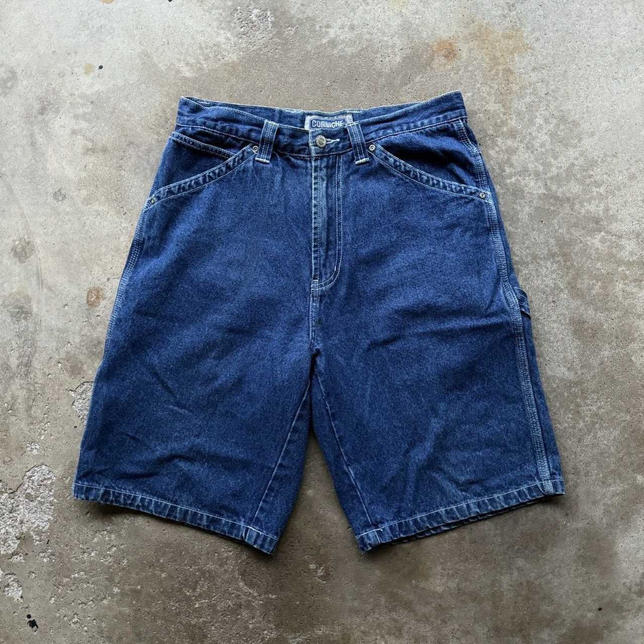 2000S Y2K BAGGY CARPENTER DENIM SKATER SHORTS JORTS