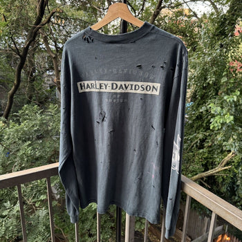 2000s Harley Davidson Thrashed Faded Distressed Longsleeve Tee