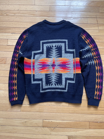 1980S PENDLETON WESTERN WEAR AZTEC KNIT WOOL SWEATER