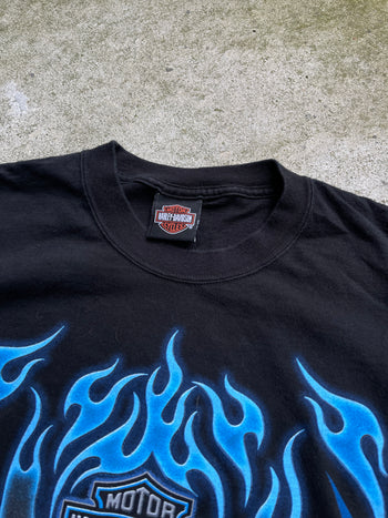 2000s HARLEY DAVIDSON SKULL FLAME LONGSLEEVE TEE