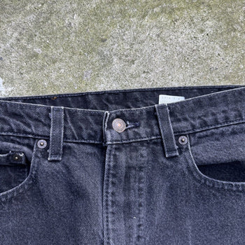 1990s LEVI'S 505 MADE IN USA BLACK FADED DENIM JEANS