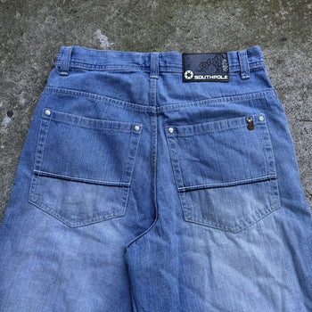 2000S Y2K BAGGY SOUTHPOLE DENIM SKATER JEAN SHORTS JORTS