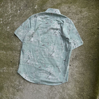 THOM BROWN GREEN COTTON POPLIN TOILE SHIRT