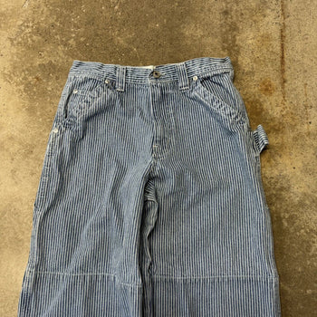 2000s GAP CONTRACTOR PINSTRIPE BAGGY WIDE LEG DENIM JEANS