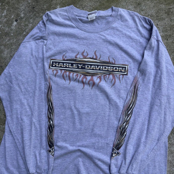 VINTAGE HARLEY DAVIDSON METAL FLAME LOGO LONGSLEEVE TEE