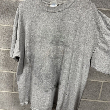 2000s Thrashed Faded Print Paper Thin Distressed Grey Tee