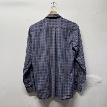 Vintage 1990s Yves Saint Laurent Plaid Shirt Faded Distressed