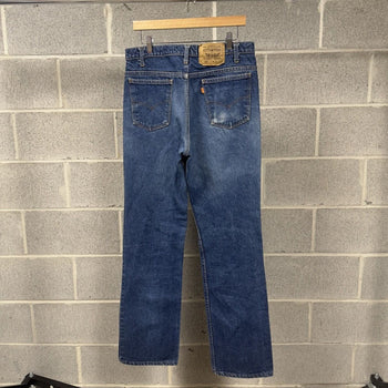 1990s Levi’s 517 Faded Dark Wash Bootcut Flare Jeans - Made in USA
