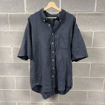 2000s Gap Faded Blue Cotton Linen Shirt