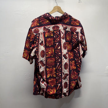 Vintage 1960s Ui Maikai Made in USA Hawaiian Tiki Shirt