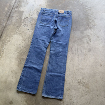 1990s LEVI'S 517 ORANGE TAB MADE IN USA BOOT CUT FADED DENIM JEANS